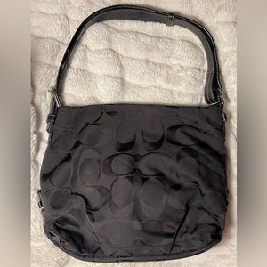 Coach large Sleek Canvas Black Shoulder or Crossbody Purse